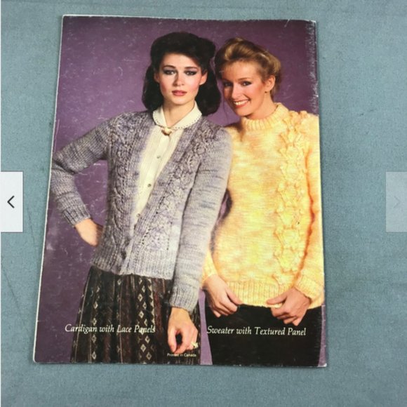 Jaeger Gabrielle Patons Knitting Pattern Book Sweaters Hat Scarf Vest Pullovers - Picture 4 of 4